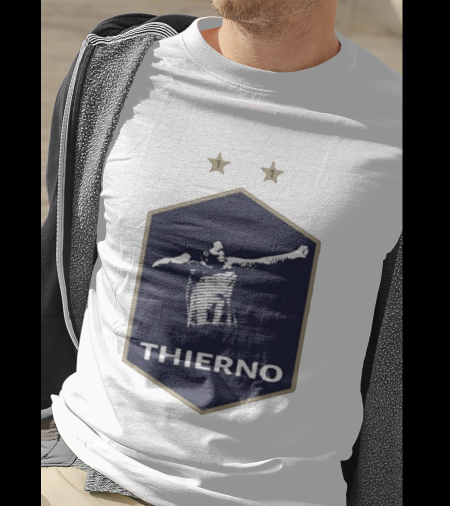 Thierno Barry Blue Hexagonal Emblem Soccer Celebration Stars T-Shirt