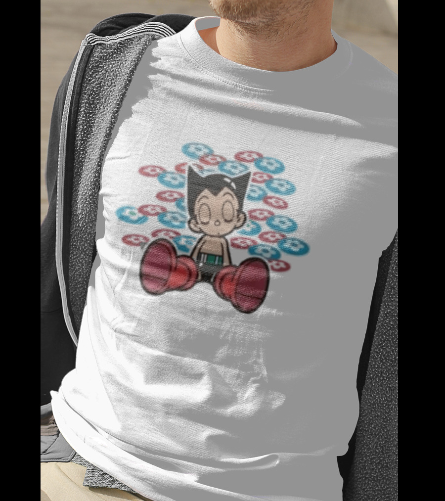 Vandythepink Astro Boy Floral Meditative Pose T-Shirt