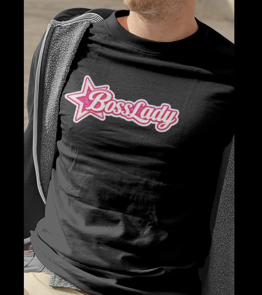 Boss Lady Pink Glitter Star T-Shirt