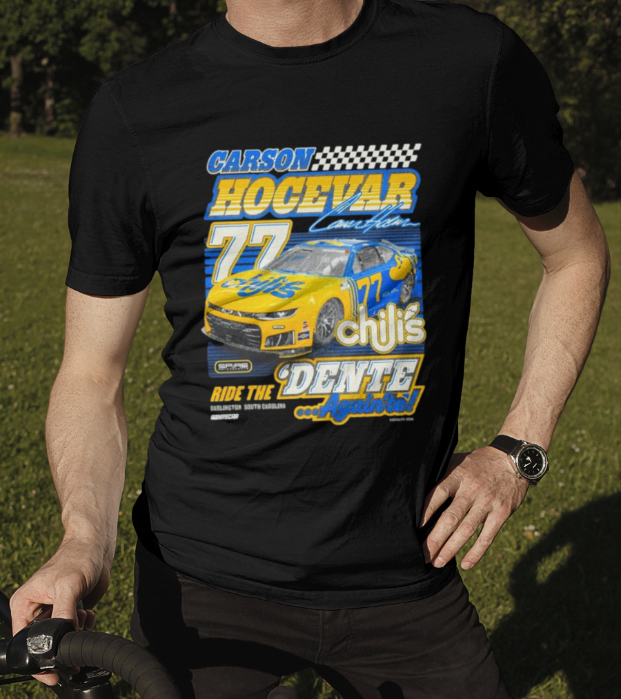 CARSON HOCEVAR 77 Chili's Dente Again Spire Racing T-Shirt