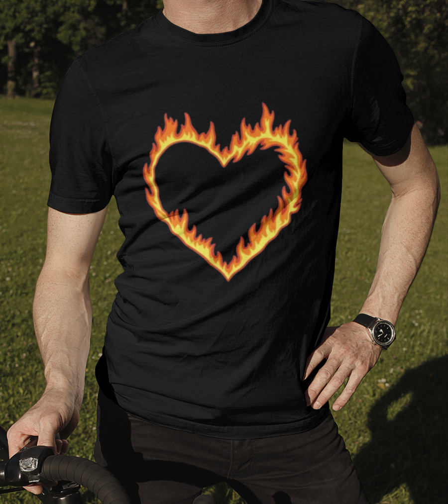 High Potential Morgan Croft Fire Heart Flame T-Shirt
