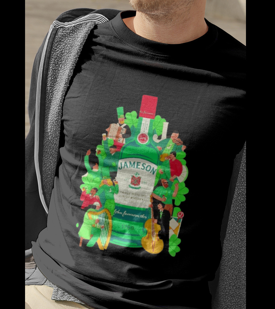 Jameson Triple Distilled Irish Whiskey 1780 St. Patrick's Day Celebration Bottle T-Shirt