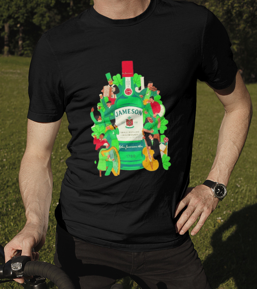 Jameson Triple Distilled Irish Whiskey 1780 St. Patrick's Day Celebration Bottle T-Shirt