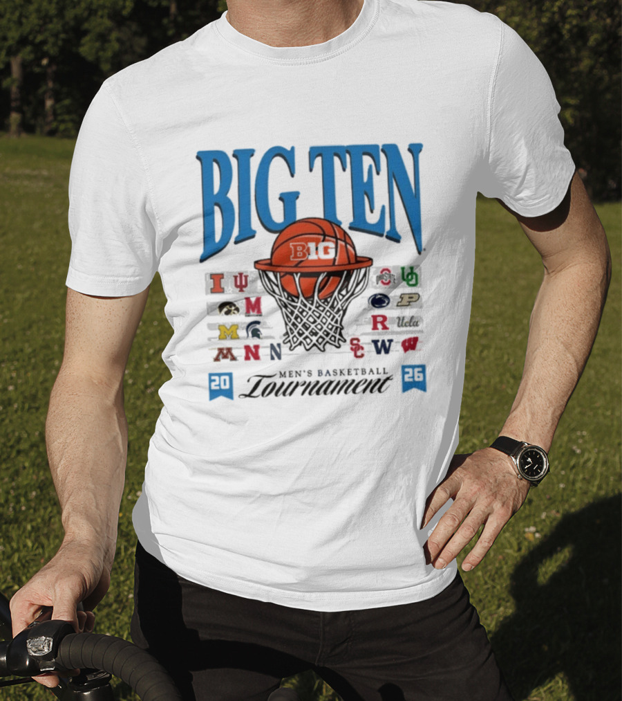 2026 Big Ten Men's Basketball Tournament Indiana Michigan Purdue Team Logos T-Shirt
