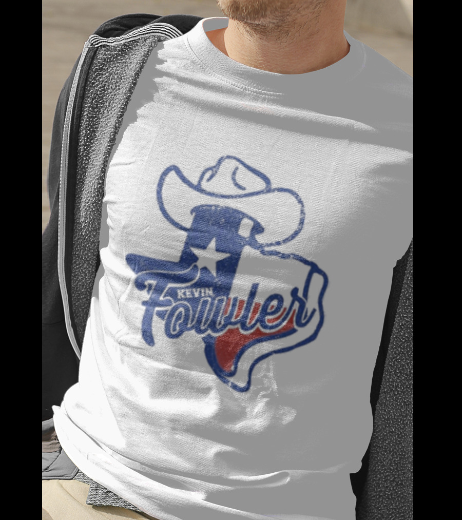 Kevin Fowler Texas Outline Hat Cowboy Star T-Shirt