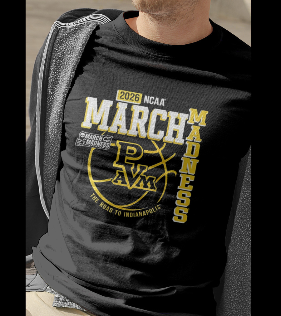 2026 NCAA March Madness Prairie View A&M Panthers The Road To Indianapolis T-Shirt