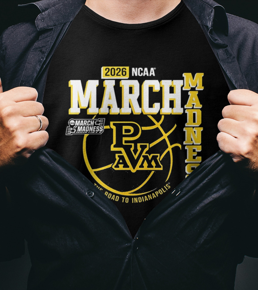 2026 NCAA March Madness Prairie View A&M Panthers The Road To Indianapolis T-Shirt