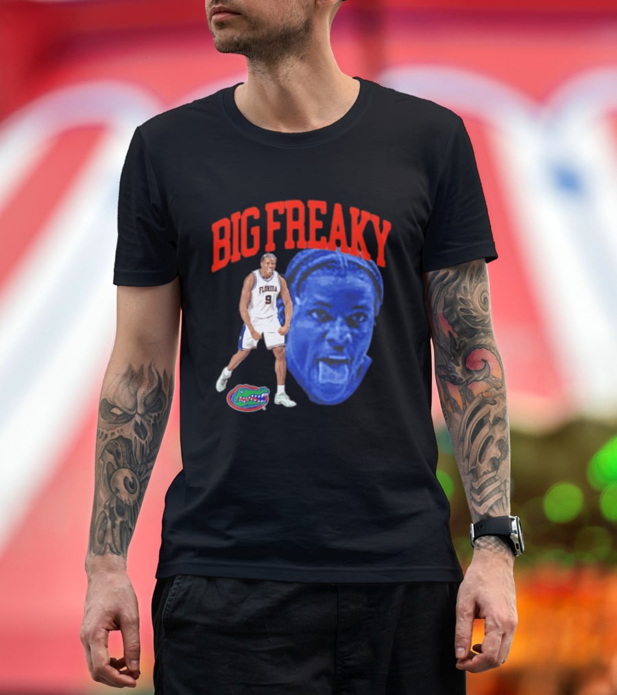 Florida Gators Rueben Chinyelu Big Freaky NBA Player Action T-Shirt