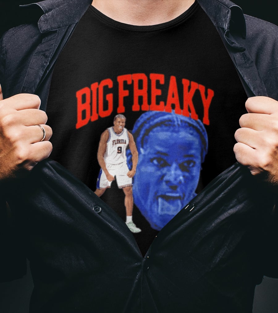 Florida Gators Rueben Chinyelu Big Freaky NBA Player Action T-Shirt