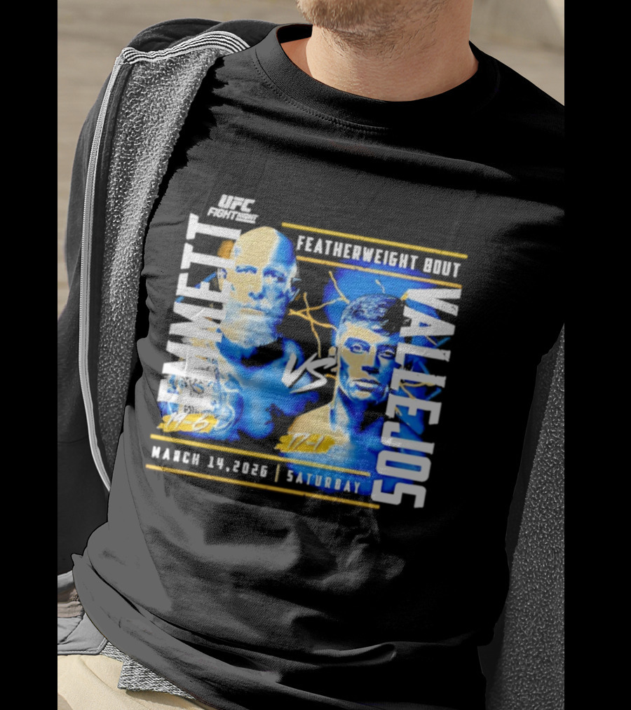 UFC Fight Night 2026 Featherweight Bout Emmett Vs Vallejos March 14 Saturday T-Shirt