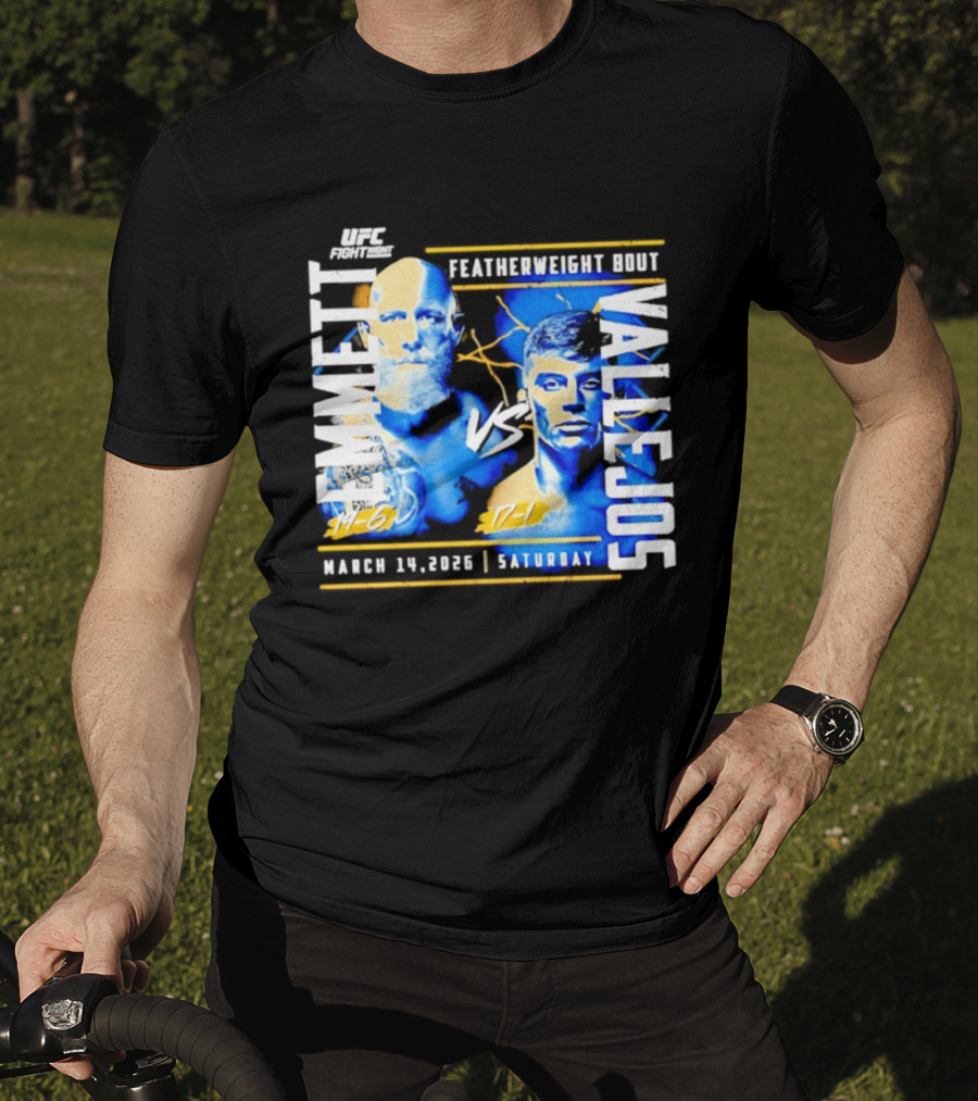 UFC Fight Night 2026 Featherweight Bout Emmett Vs Vallejos March 14 Saturday T-Shirt