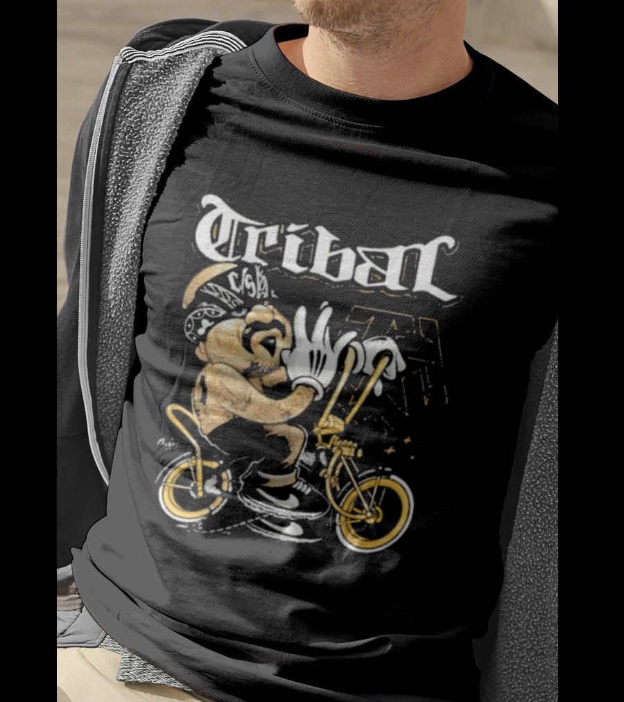 Tribal Origi Bike Character Riding Streetwear T-Shirt