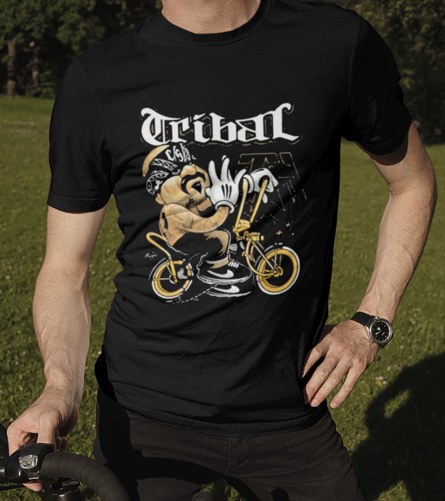 Tribal Origi Bike Character Riding Streetwear T-Shirt