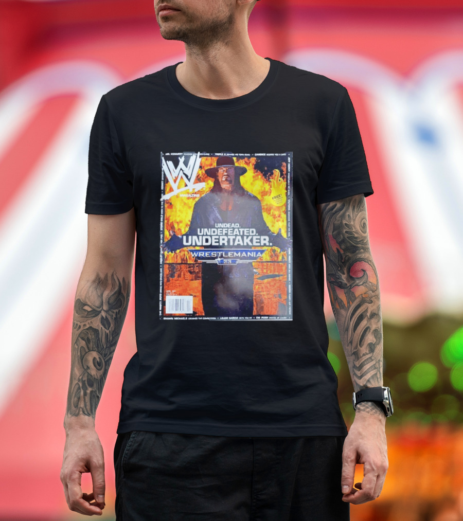 WWE Undead Undefeated Undertaker Wrestlemania 23 Magazine Cover T-Shirt