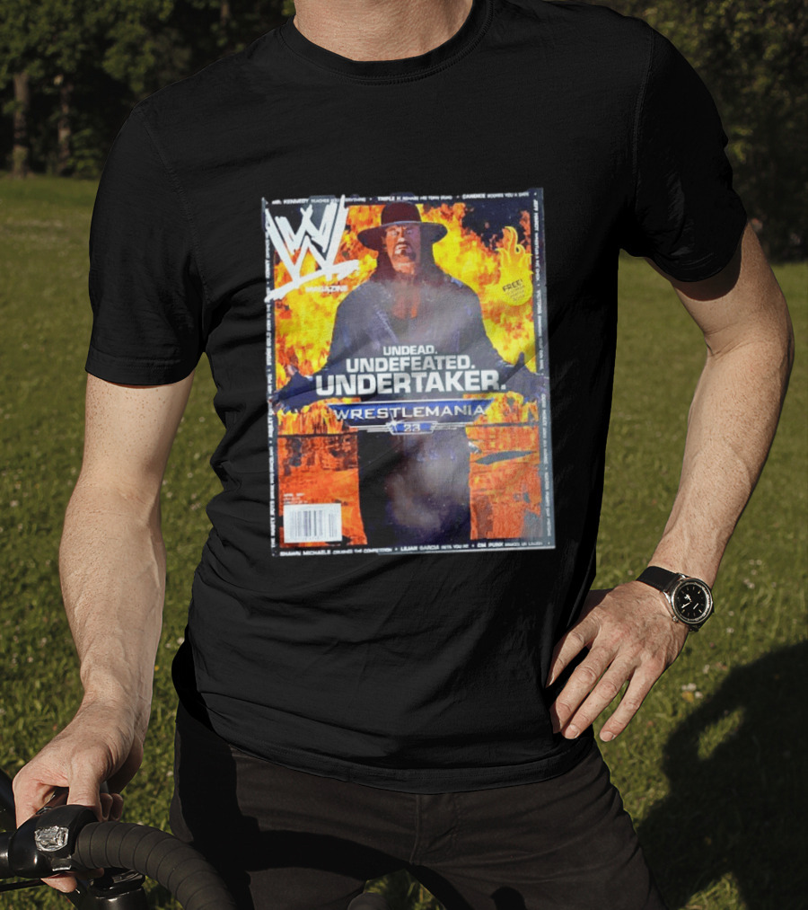 WWE Undead Undefeated Undertaker Wrestlemania 23 Magazine Cover T-Shirt