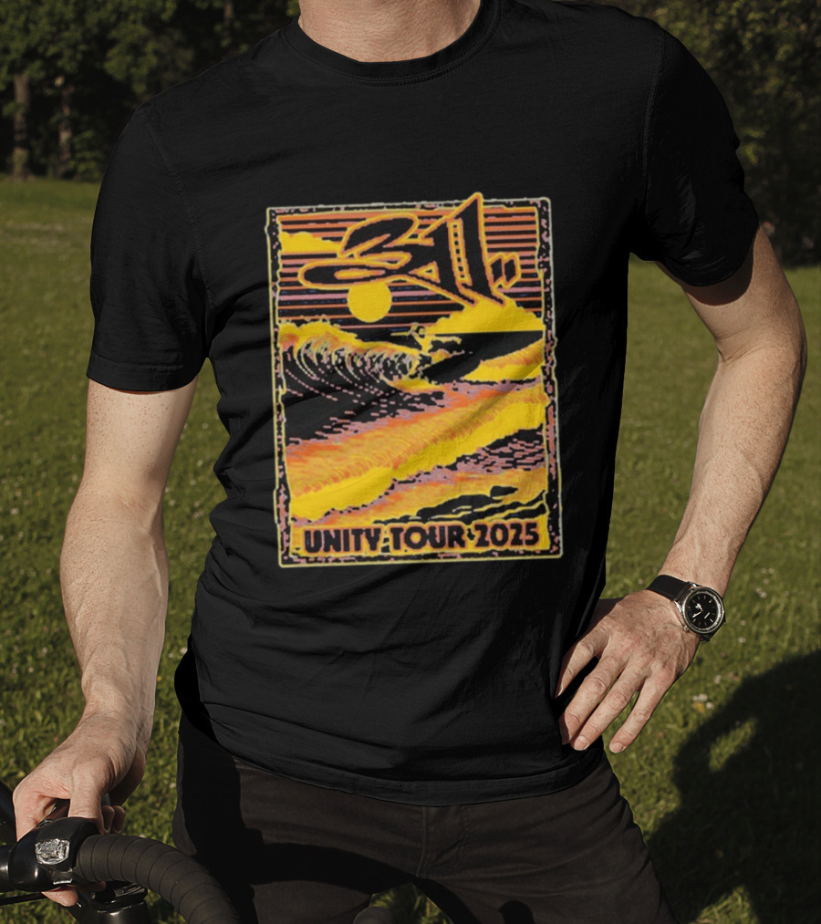 311 Unity Tour 2025 Surfer Wave Art With Sunset T-Shirt