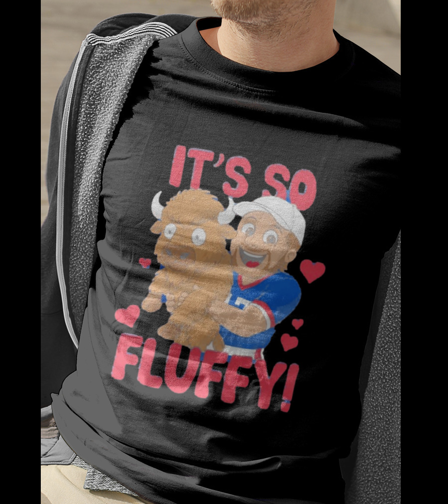 It's So Fluffy Josh Allen Buffalo Bills Cartoon Hearts T-Shirt