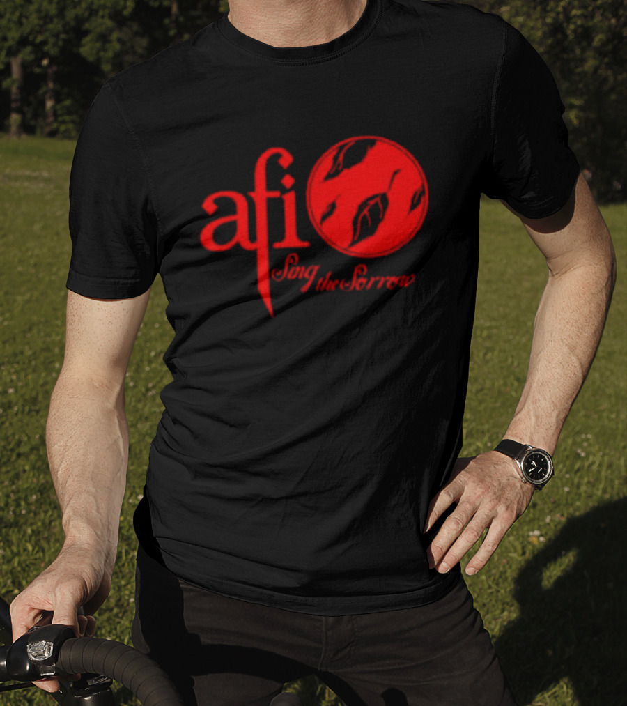 AFI Sing The Sorrow Red Logo And Globe T-Shirt