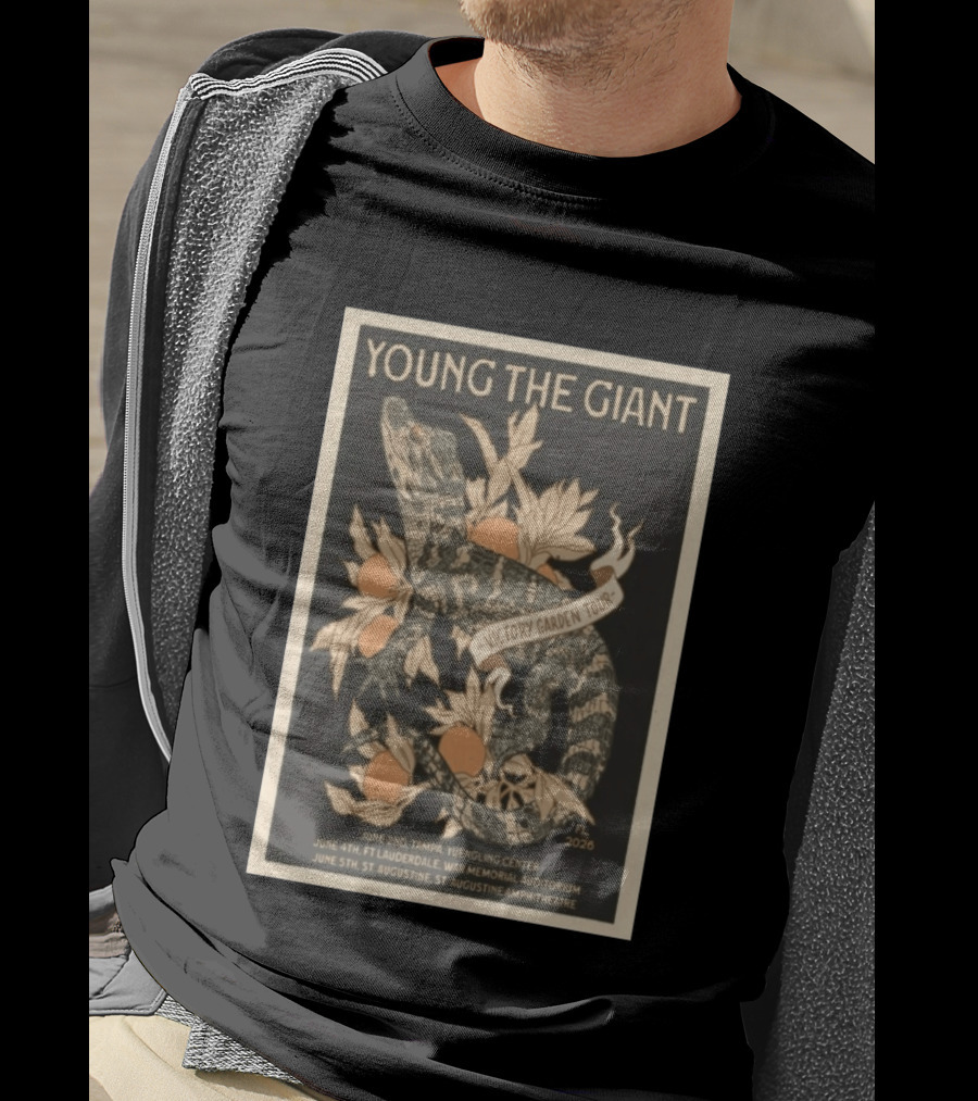 Young The Giant Victory Garden Tour 2026 Lizard And Oranges FL Tour Dates T-Shirt