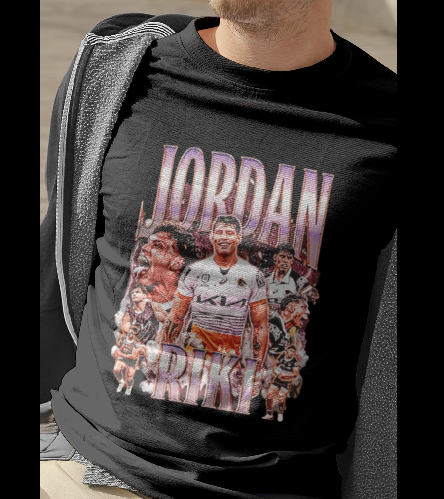 Jordan Riki Brisbane Broncos NRL Rugby Player Action Collage T-Shirt