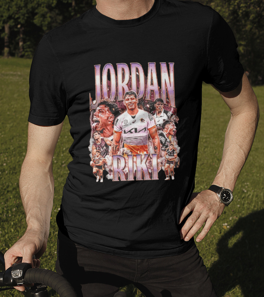 Jordan Riki Brisbane Broncos NRL Rugby Player Action Collage T-Shirt