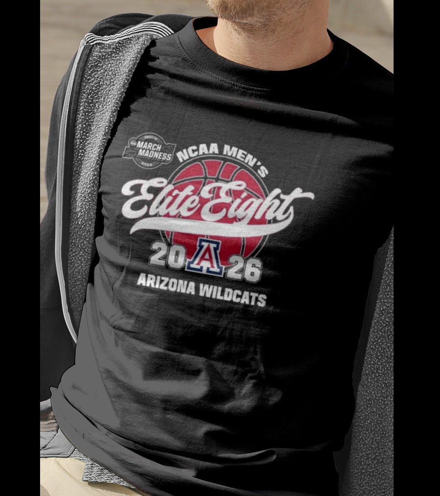 NCAA Men's March Madness Elite Eight 2026 Arizona Wildcats Basketball T-Shirt