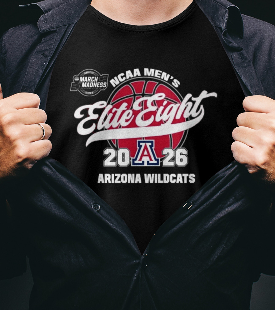 NCAA Men's March Madness Elite Eight 2026 Arizona Wildcats Basketball T-Shirt