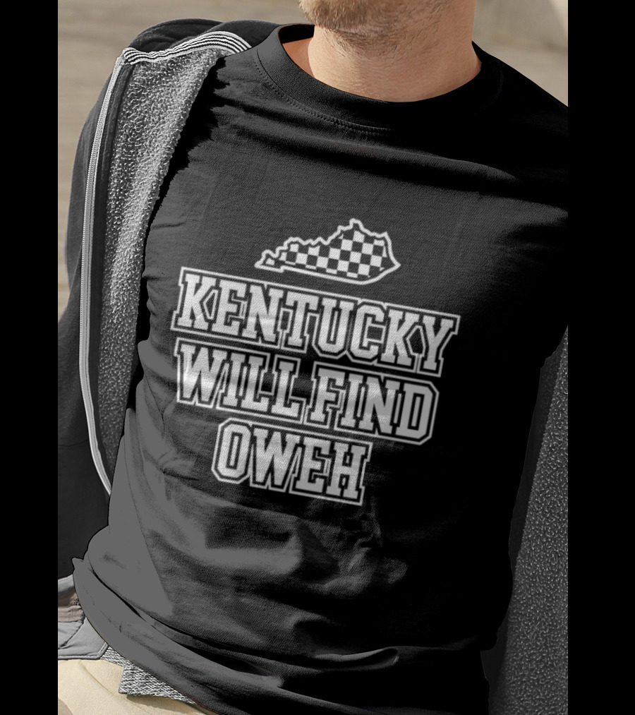 Kentucky Will Find Oweh Checkered State T-Shirt