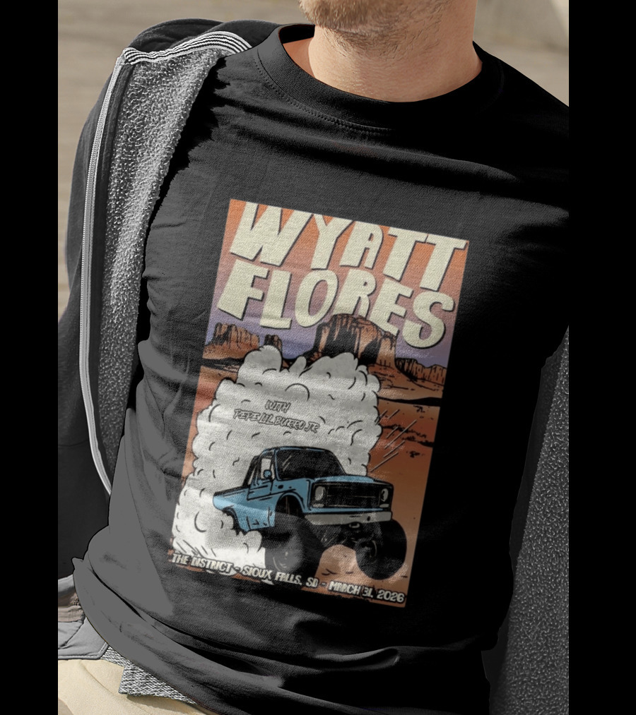 Wyatt Flores Sioux Falls Concert With Pepe El Burrio Jr March 31 2026 Desert Adventure T-Shirt