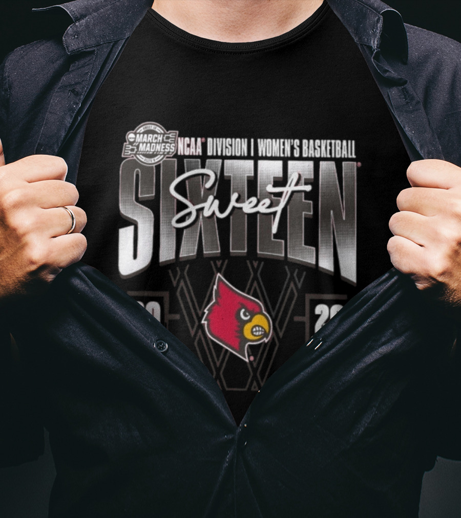 Louisville Cardinals 2026 NCAA Women's Basketball March Madness Sweet Sixteen T-Shirt