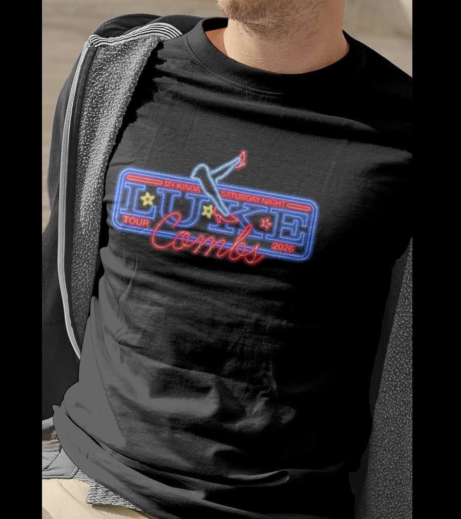 Luke Combs My Kinda Saturday Night Tour 2026 Neon T-Shirt