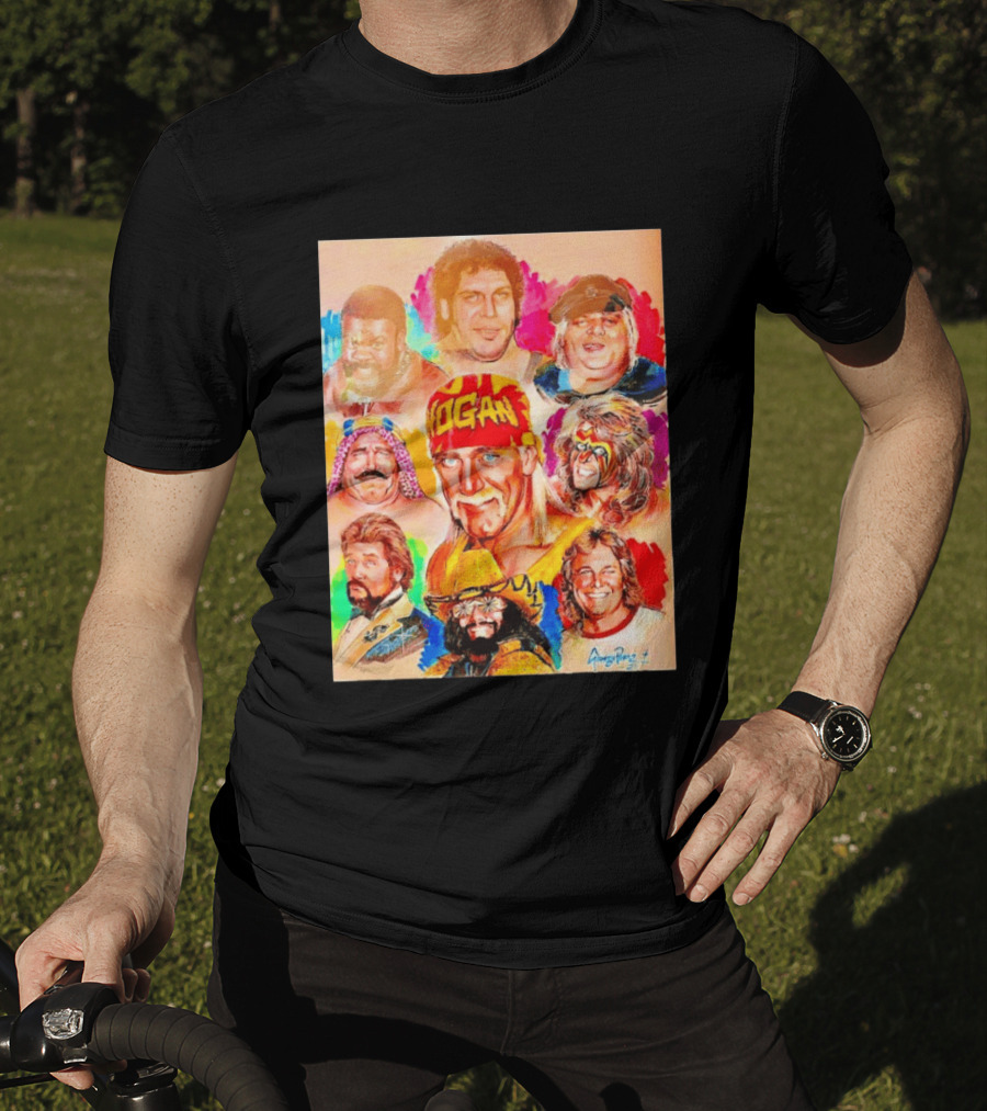 WWF Legends Hulk Hogan Andre The Giant Randy Savage Ultimate Warrior T-Shirt