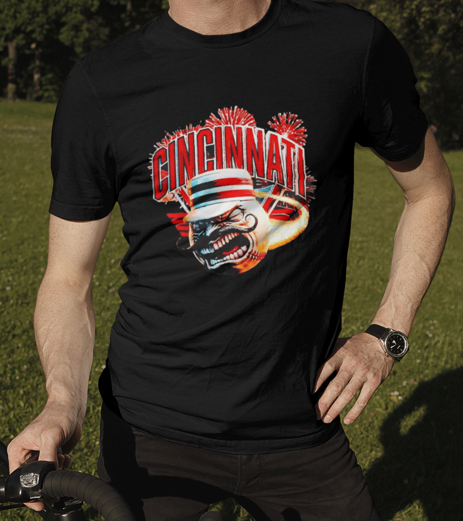 Cincinnati Reds Queen City Heat 2026 Opening Day Fireworks Display T-Shirt