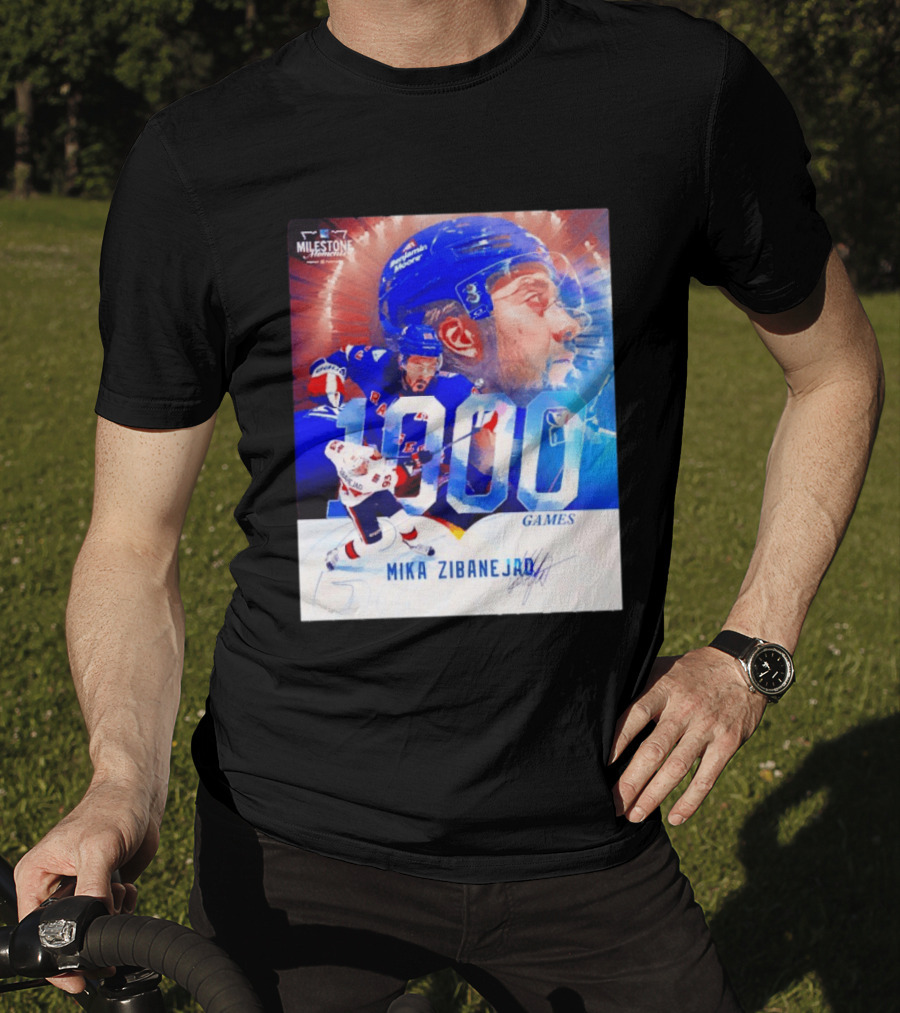 Mika Zibanejad New York Rangers 1000 Games Milestone NHL Career Celebration T-Shirt