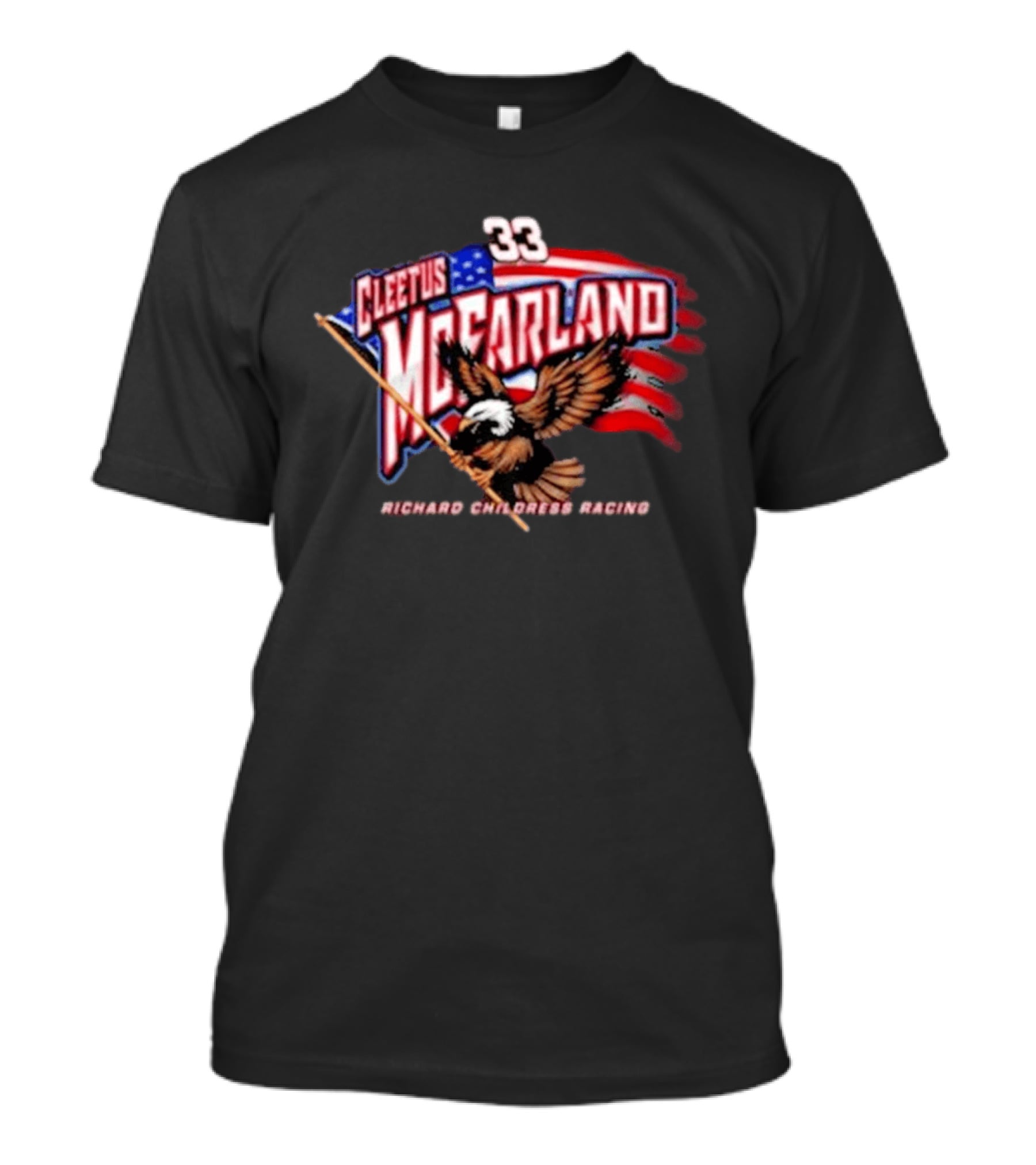 Cleetus McFarland 33 American Flag Bald Eagle Richard Childress Racing T-Shirt