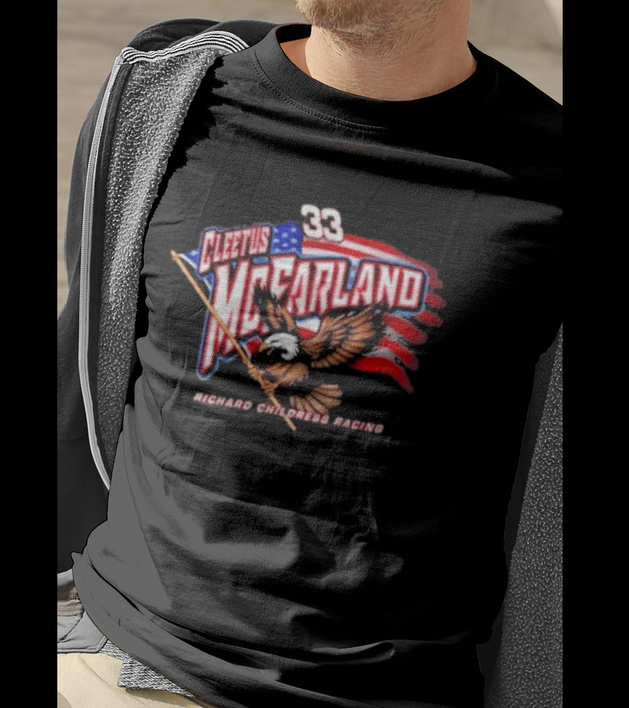 Cleetus McFarland 33 American Flag Bald Eagle Richard Childress Racing T-Shirt