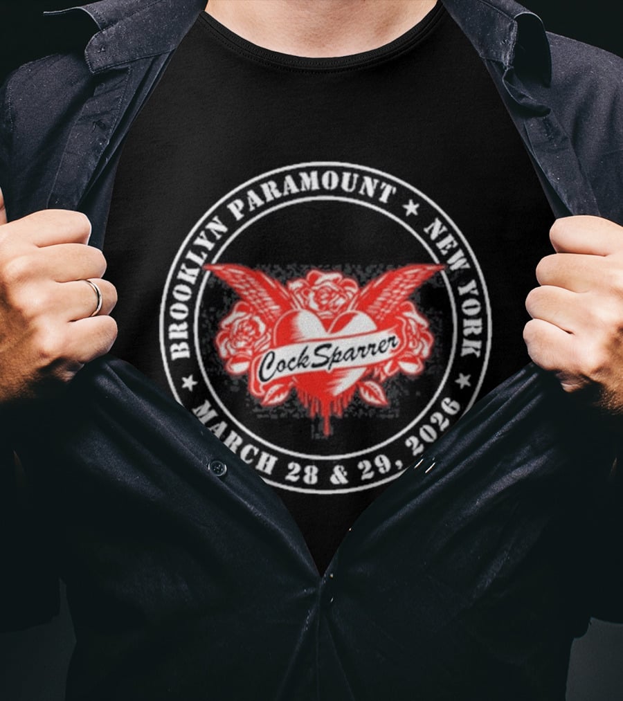 Brooklyn Paramount Cock Sparrer March 28 & 29 2026 New York T-Shirt
