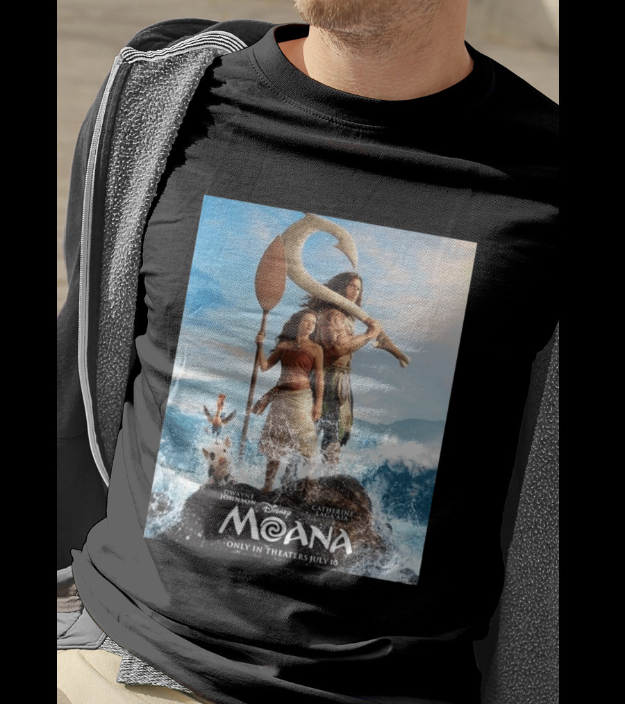 Dwayne Johnson And Catherine Laga'aia In Disney's Moana Live Action July 10 T-Shirt