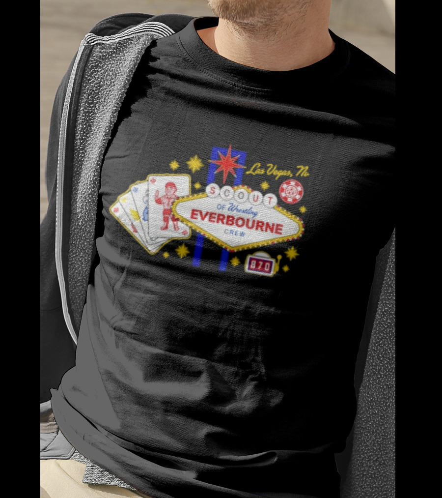 Las Vegas NV Scout Of Wrestling Everbourne Crew Poker Cards 870 T-Shirt