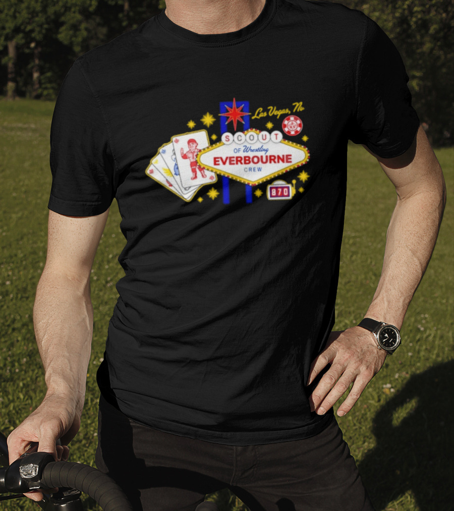 Las Vegas NV Scout Of Wrestling Everbourne Crew Poker Cards 870 T-Shirt