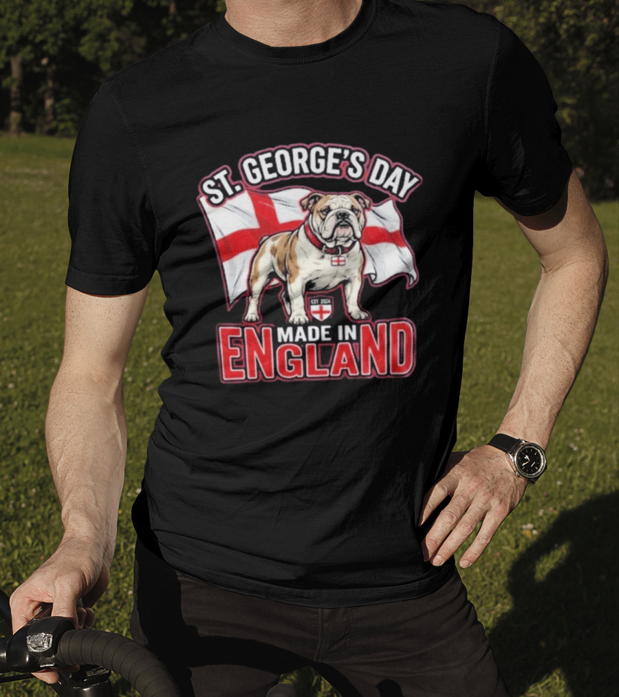 St George's Day Bulldog England Made In England T-Shirt