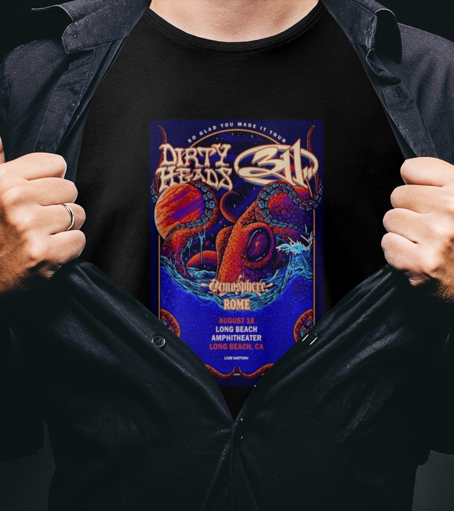 Dirty Heads August 18 2026 At Long Beach Amphitheater Show T-Shirt