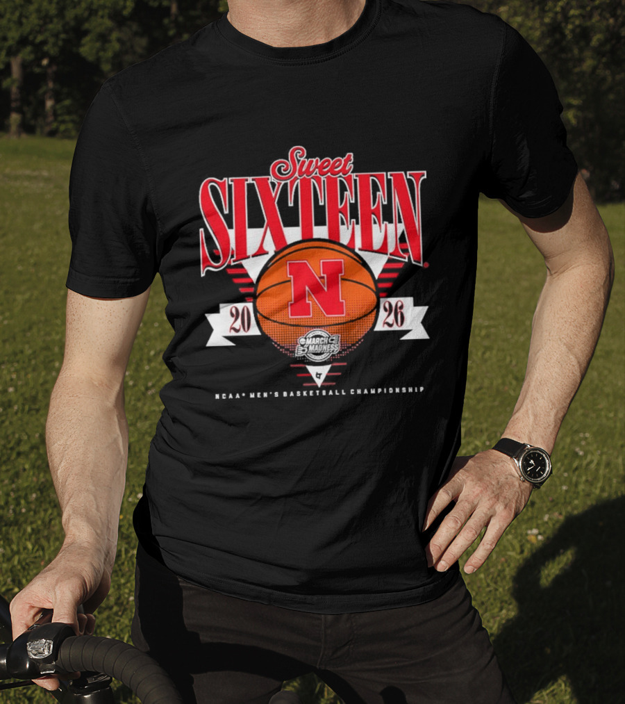 Nebraska Cornhuskers Sweet Sixteen 2026 NCAA Men's Basketball Championship T-Shirt