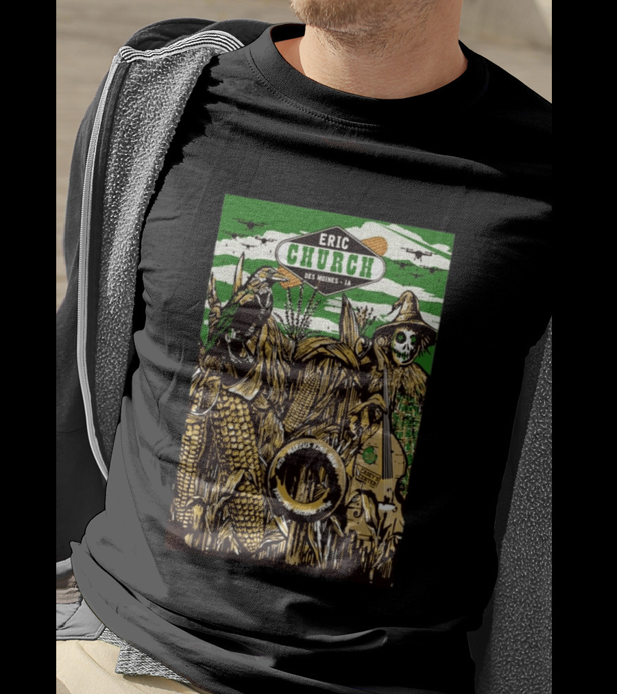 Eric Church Des Moines IA Casey's Center September 27 2025 Tour Chief Marcus King Band Concert Event T-Shirt