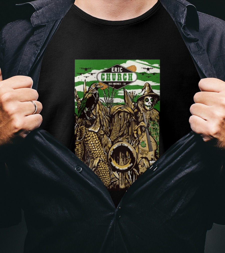 Eric Church Des Moines IA Casey's Center September 27 2025 Tour Chief Marcus King Band Concert Event T-Shirt
