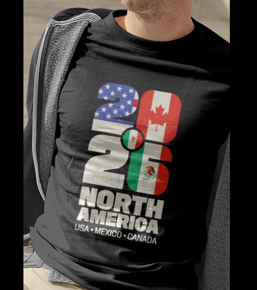 FIFA World Cup 2026 North America USA Mexico Canada Flags T-Shirt