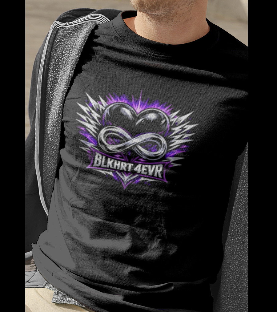 Nikki Blackheart Blkhrt 4ever Infinity Heart Purple Energy Burst T-Shirt