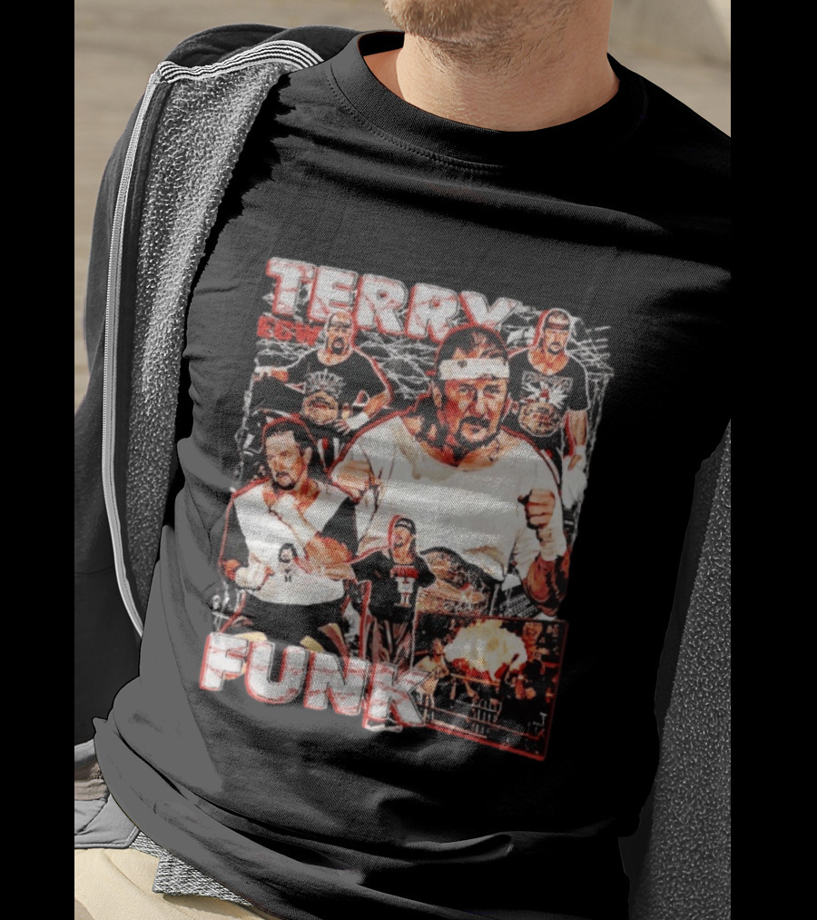 Terry Funk ECW Wrestling Collage T-Shirt