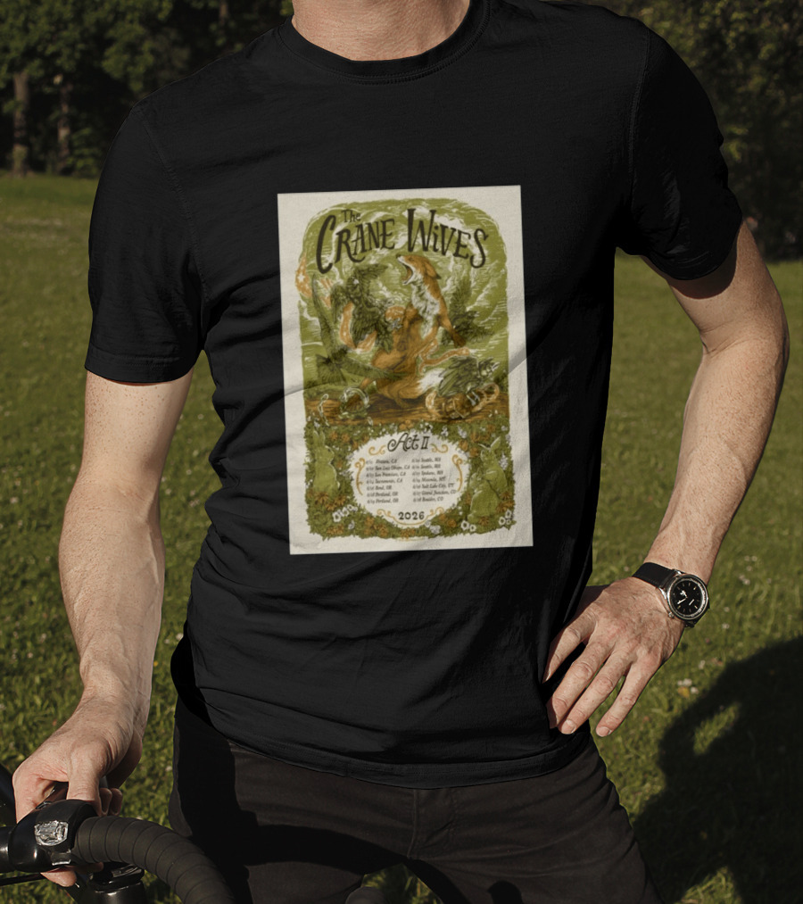 The Crane Wives Act II 2026 Concert Tour Dates Fox And Leaves T-Shirt