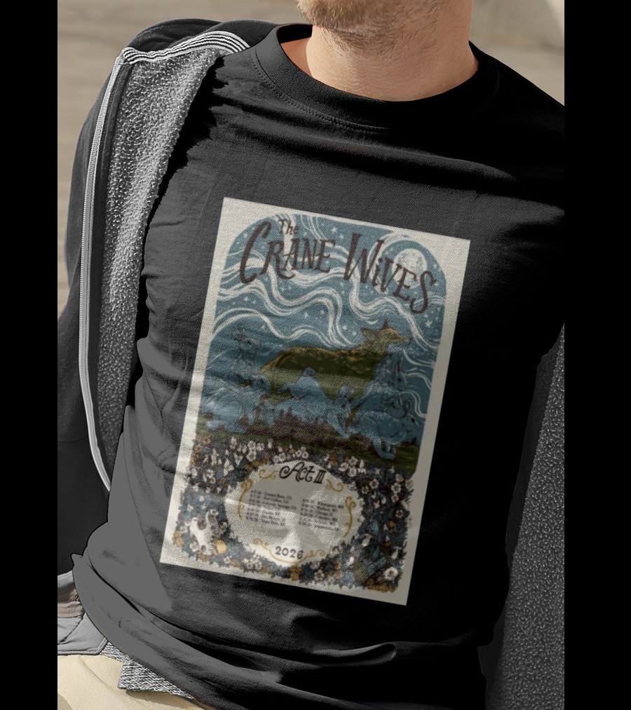 The Crane Wives Act III Concert Tour August 2026 Moonlit Forest Animals T-Shirt